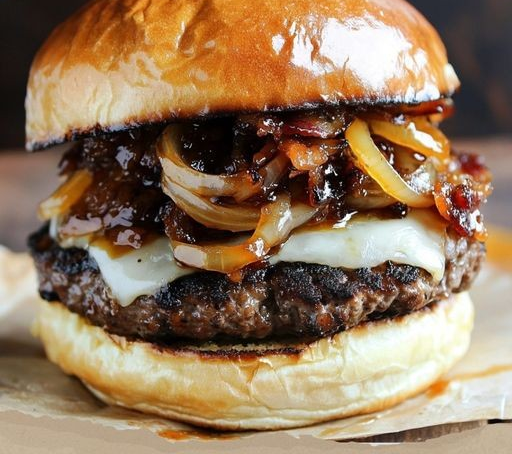 Bourbon-Glazed Onion Bacon Jam Burgers: A Flavor Explosion in Every Bite