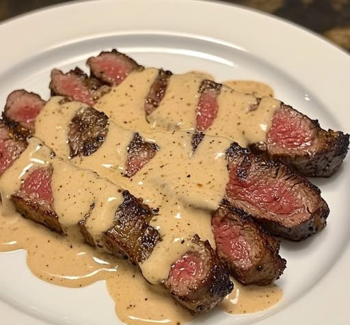 Steak with Haunted Bourbon Garlic Cream Sauce: A Fiery, Flavorful Delight