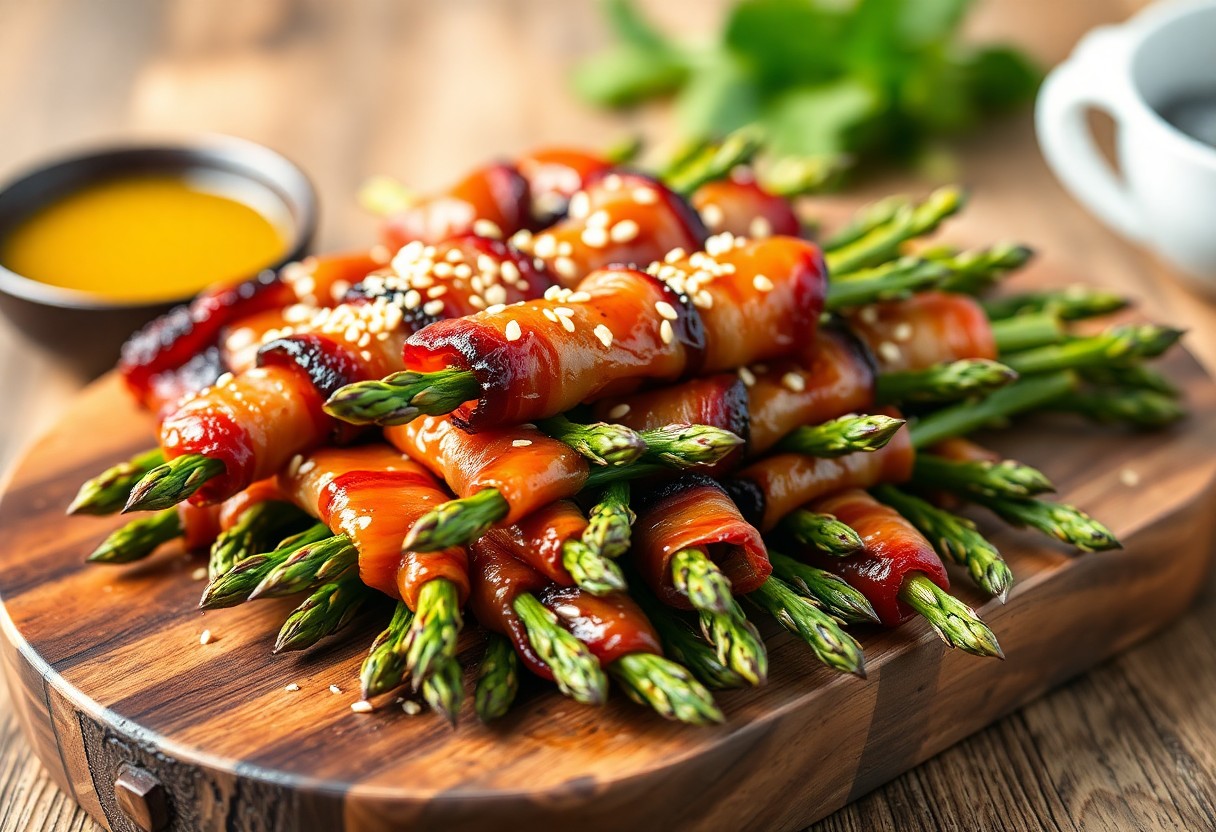 Bacon-Wrapped Asparagus with Honey Glaze