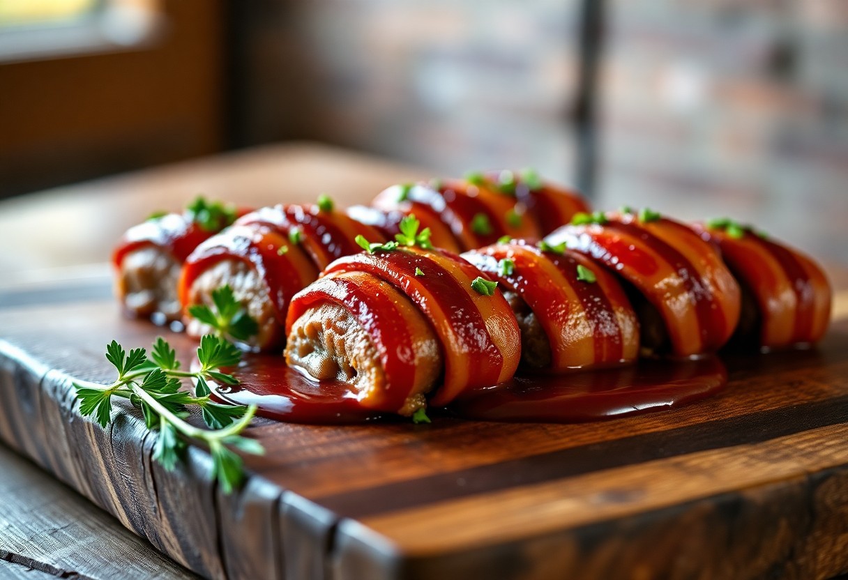 Bacon-Wrapped Mini Meatloaves