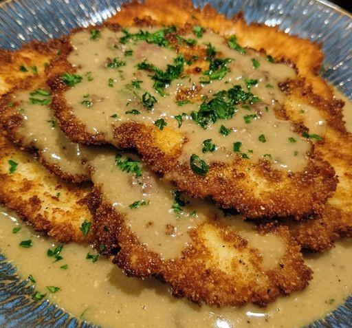 Crispy Pork Schnitzel with Creamy Dijon Gravy: A Classic Comfort Dish