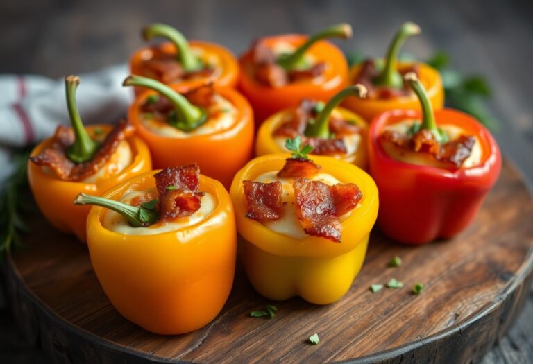 Cheesy Bacon Stuffed Mini Bell Peppers: The Perfect Bite-Sized Appetizer