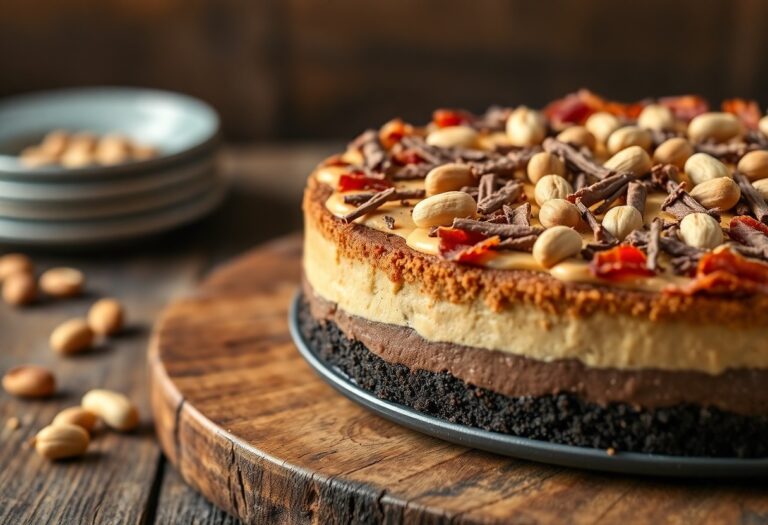 Decadence Redefined: Chocolate Peanut Butter Pie with Bacon Crust