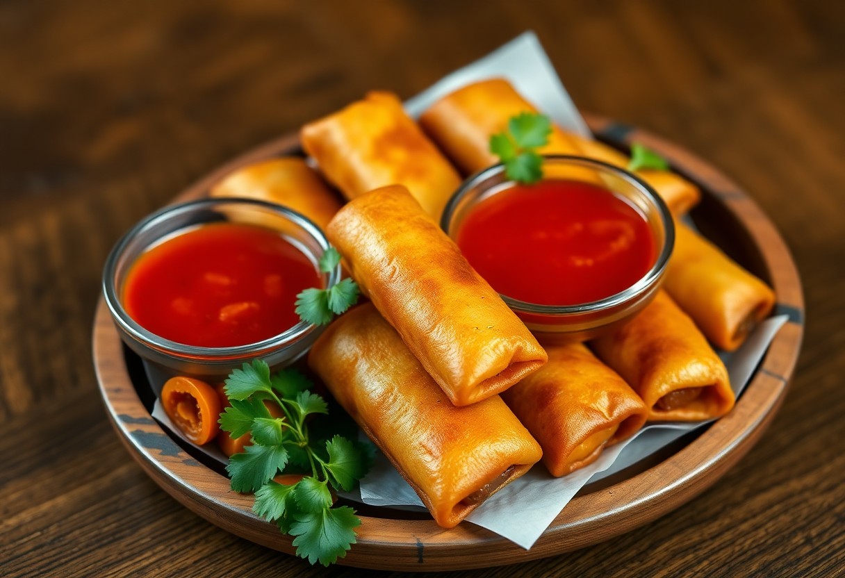 Crispy Egg Rolls with Sweet Chili Sauce