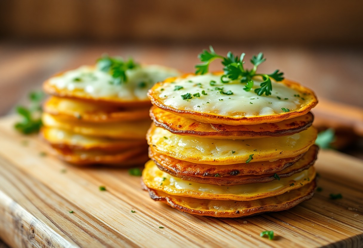 Crispy Parmesan Potato Stacks