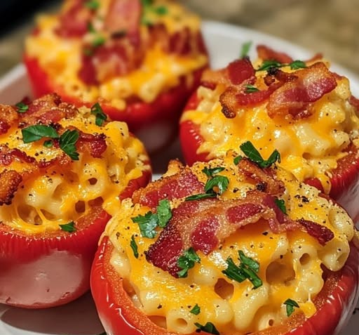 Comfort Food Reinvented: Bacon Mac ‘n’ Cheese Stuffed Peppers