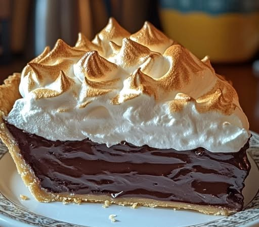 Old-Fashioned Chocolate Pie with Golden Meringue: A Timeless Dessert Delight