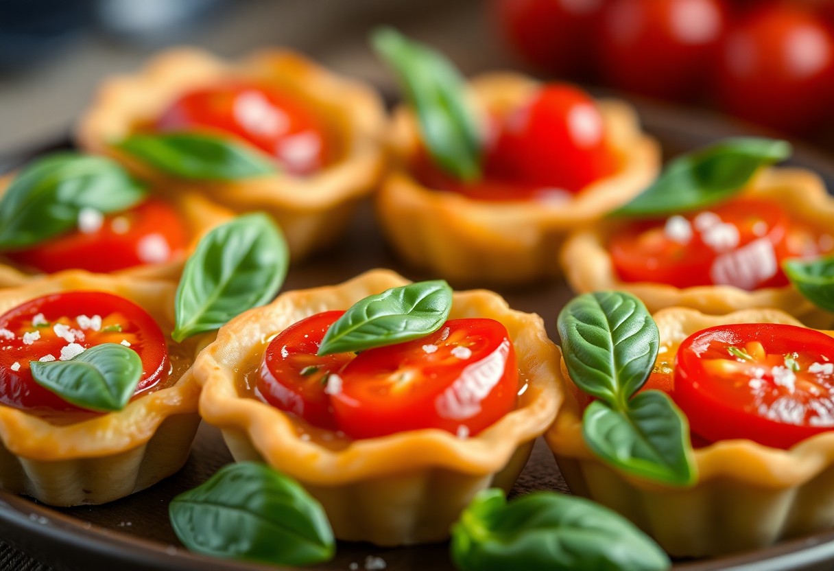 Mini Tomato and Basil Tartlets