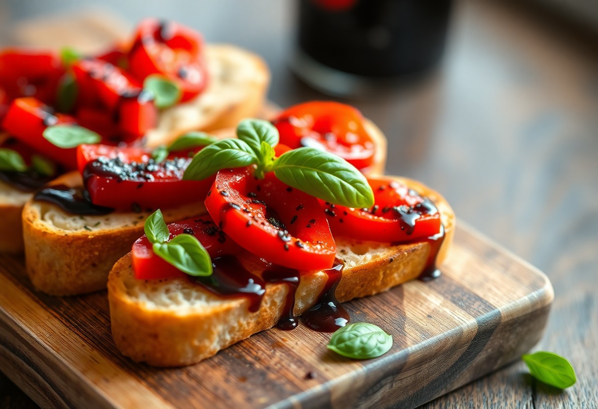 Roasted Red Pepper Bruschetta