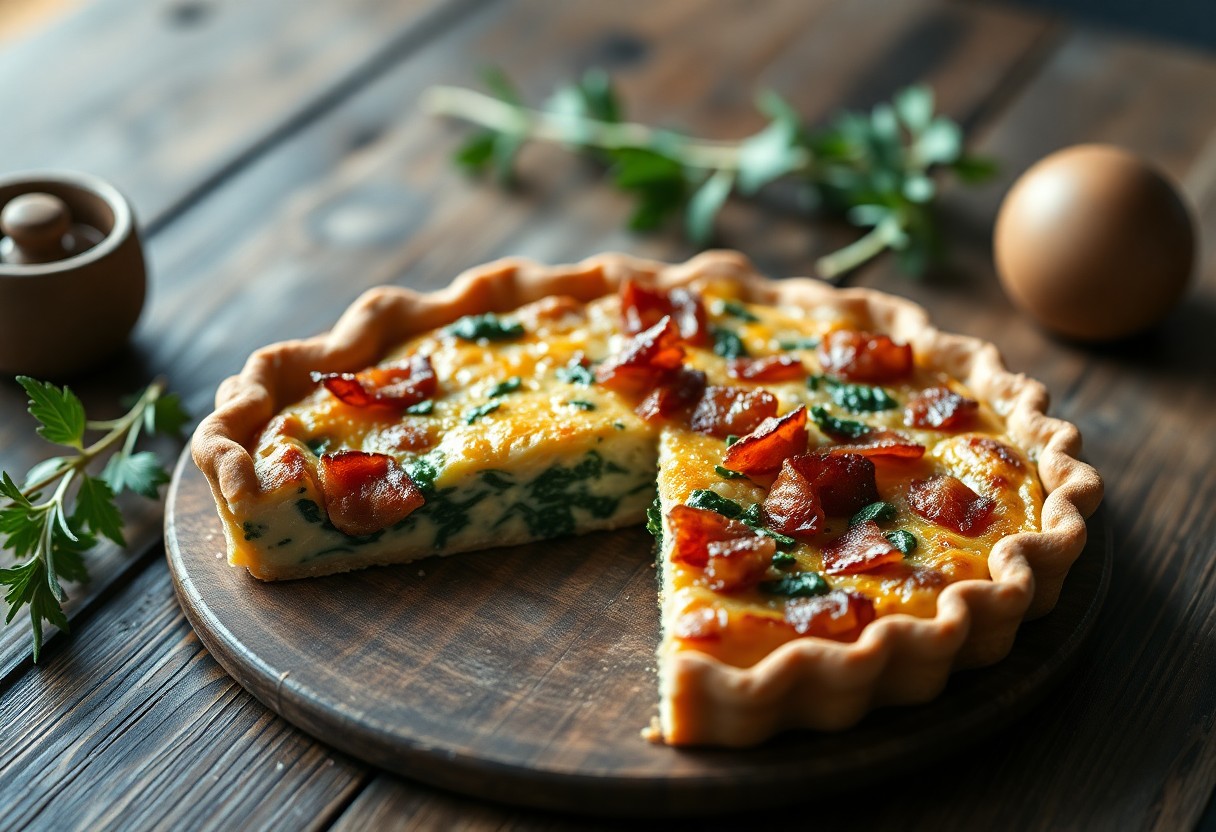 Savory Bacon and Spinach Breakfast Quiche