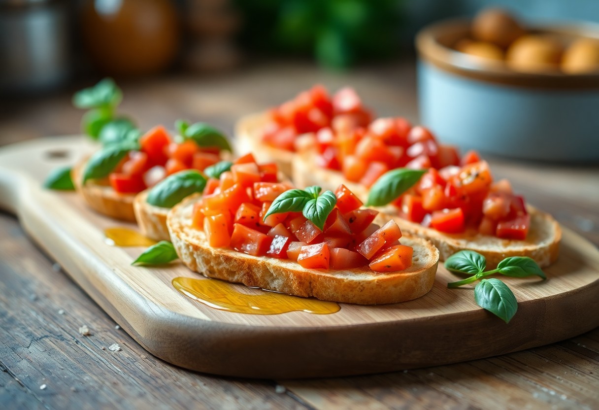 Simple Bruschetta with Fresh Tomatoes