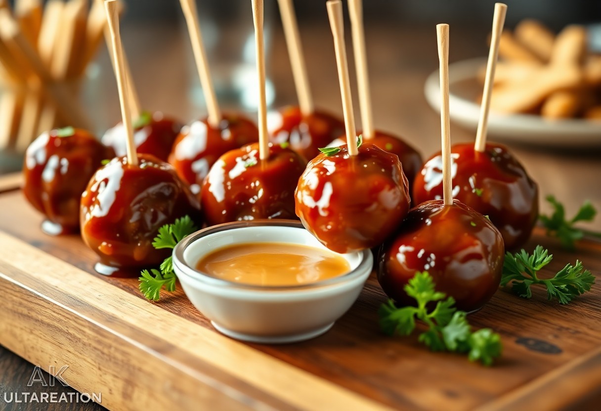 Sweet and Sticky Cocktail Meatballs