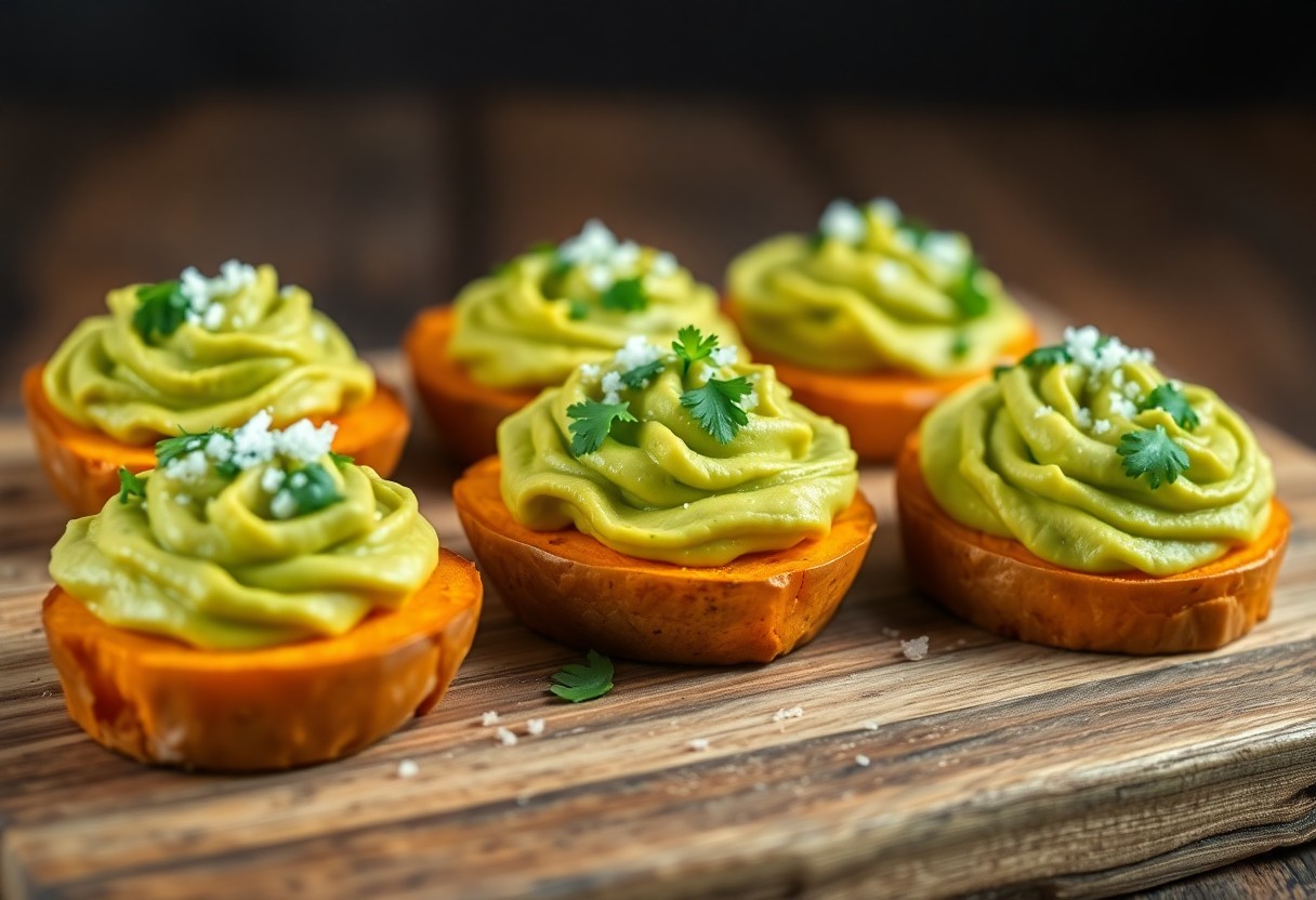 Sweet Potato Rounds with Avocado Mash