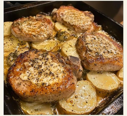 Garlic Parmesan Pork Chops with Cheesy Scalloped Potatoes: A Comfort Food Classic