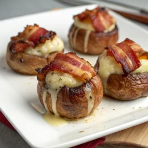 Bacon and Brie-Stuffed Mushrooms