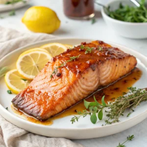 "Maple Roasted Salmon: Sweet, Savory, and Perfectly Glazed"