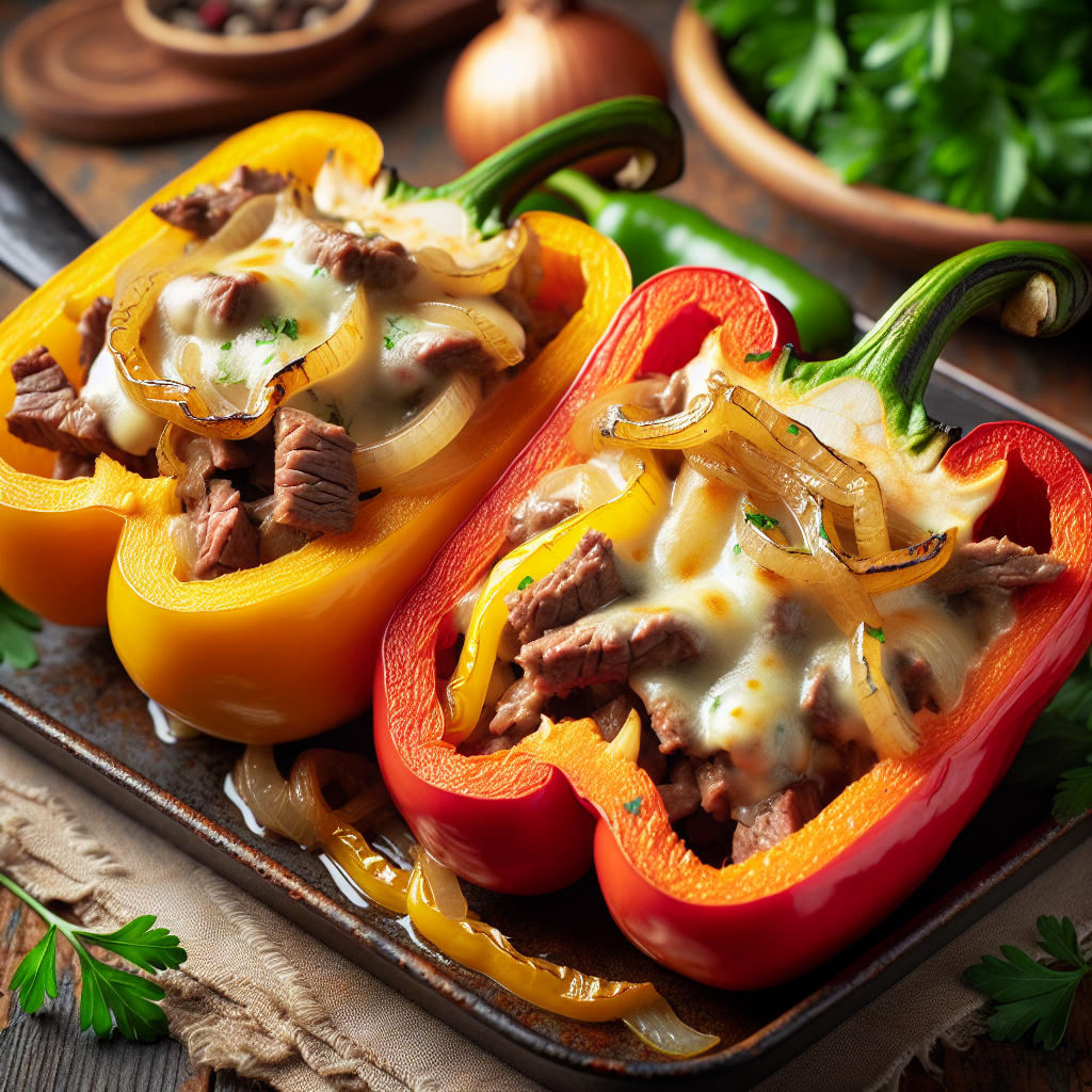 Philly Cheesesteak Stuffed Peppers (Low-Carb & Quick)