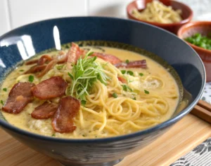 "Ramen Carbonara: An Asian-Italian Fusion Dish"