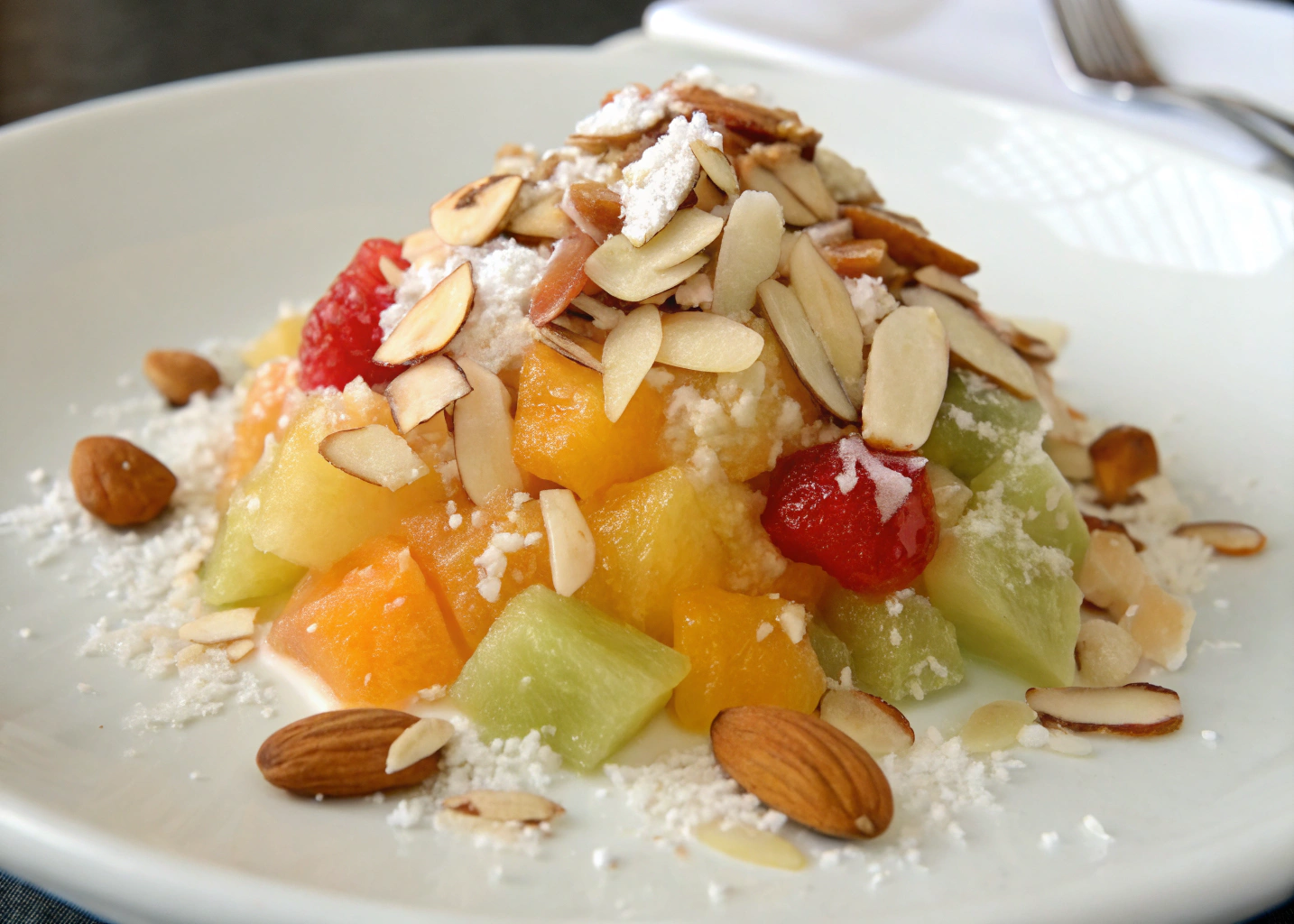 Ambrosia with Coconut and Toasted Almonds: A Classic Dessert with a Nutty Twist