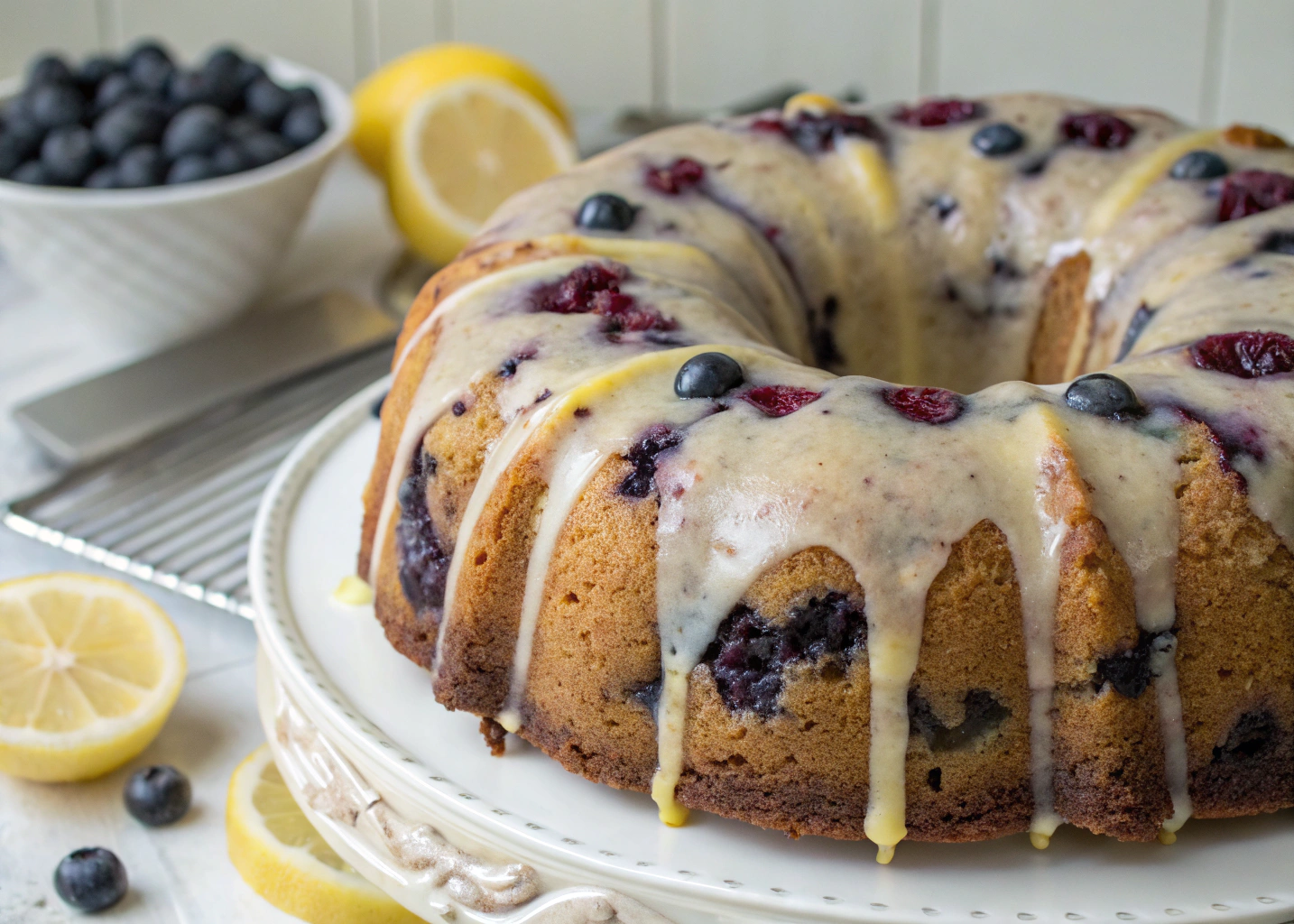 Blueberry Bundt Cake with Lemon Glaze