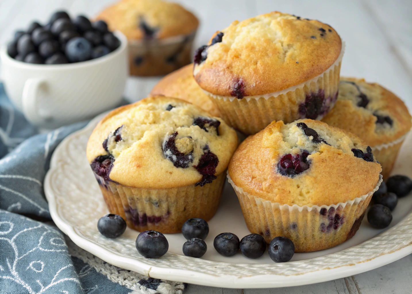 Buttermilk Blueberry Muffins: Soft, Fluffy, and Bursting with Berries