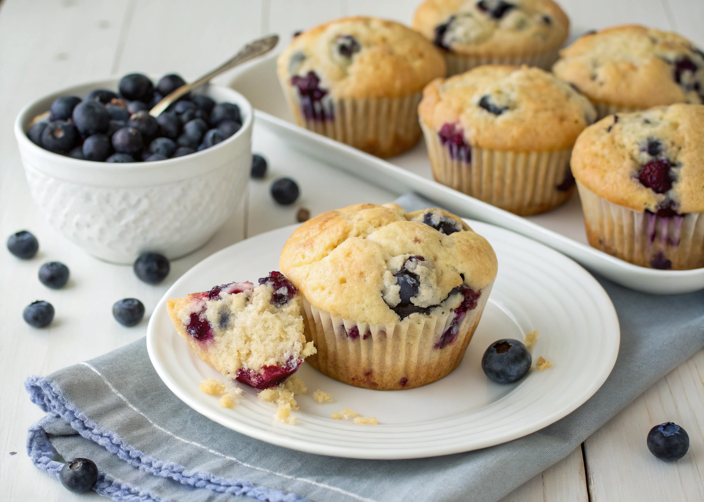 Buttermilk Blueberry Muffins: Soft, Fluffy, and Bursting with Berries