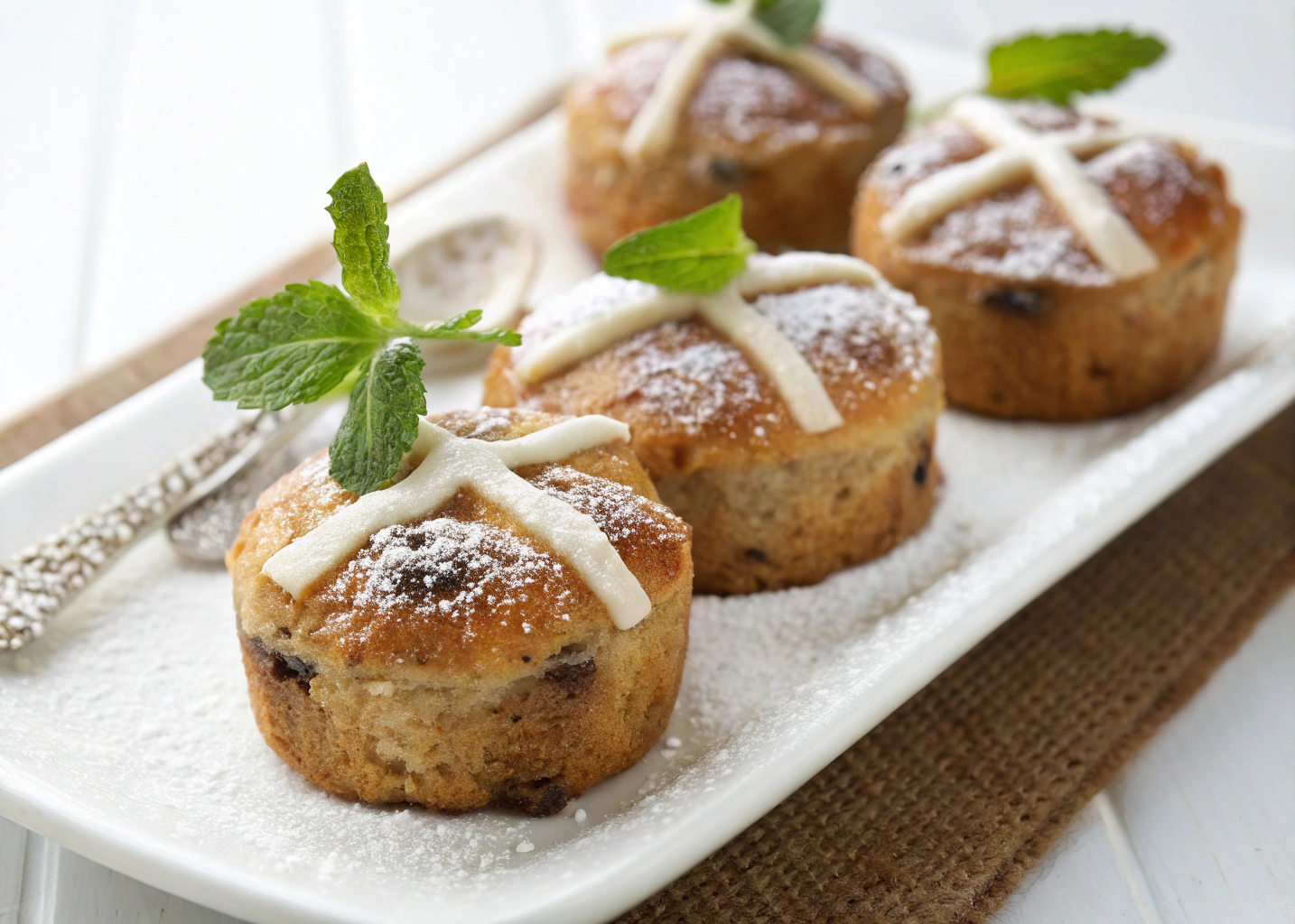 Celebrate with Sweetness: Mini Hot Cross Bun Bread Puddings