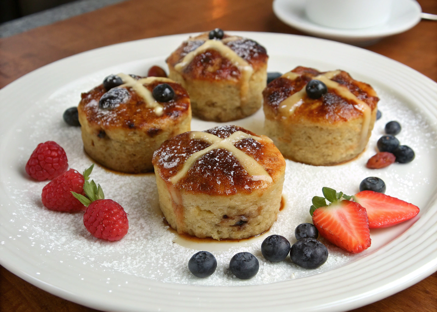 Celebrate with Sweetness: Mini Hot Cross Bun Bread Puddings