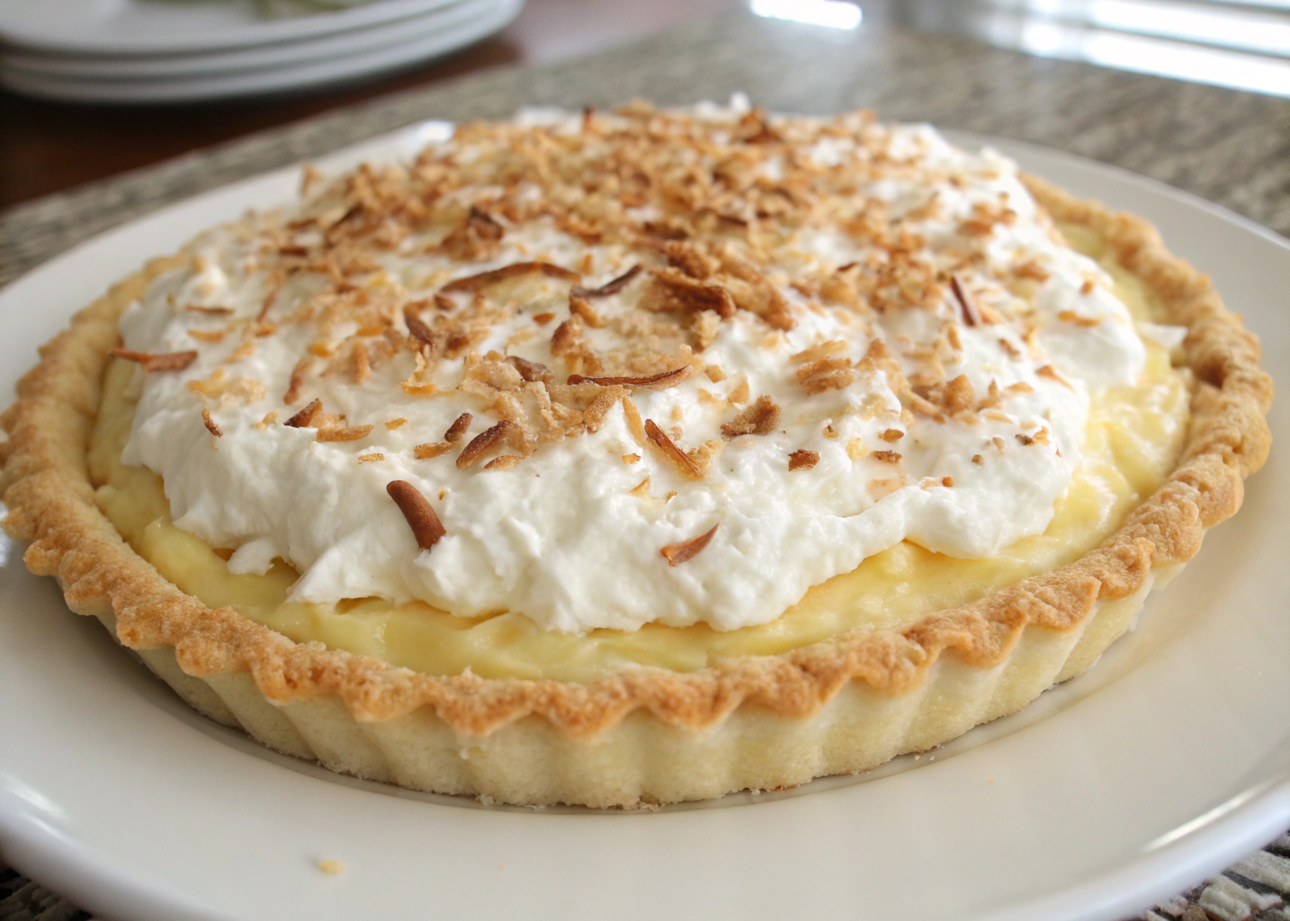 Classic Coconut Cream Pie with a Silky Filling and Toasted Topping