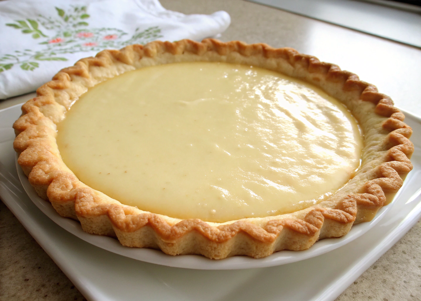 Classic Sugar Cream Pie with a Buttery Crust and Silky Filling