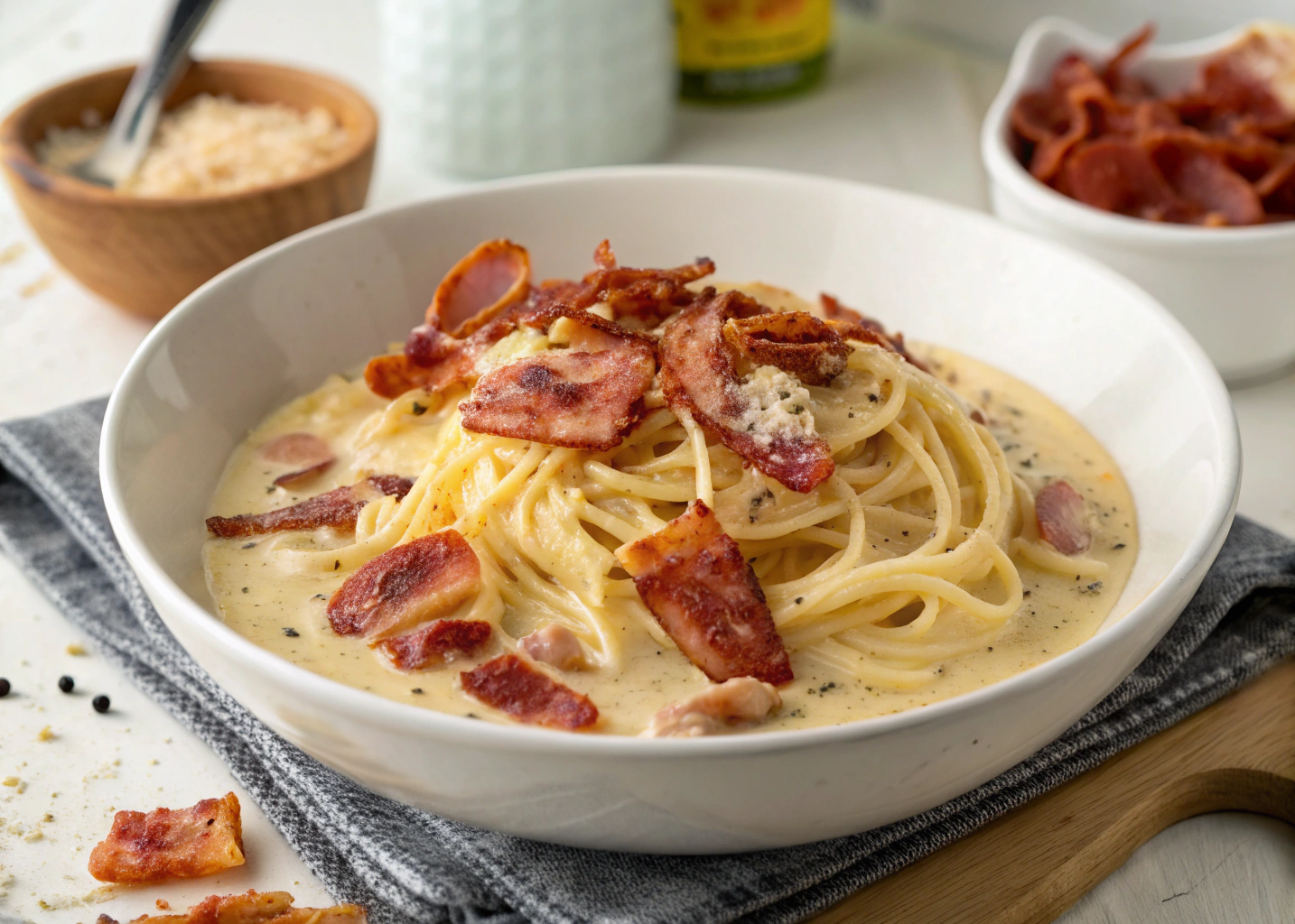 Creamy Sauce, Crispy Bacon, and Juicy Protein—Make Olive Garden’s Carbonara at Home