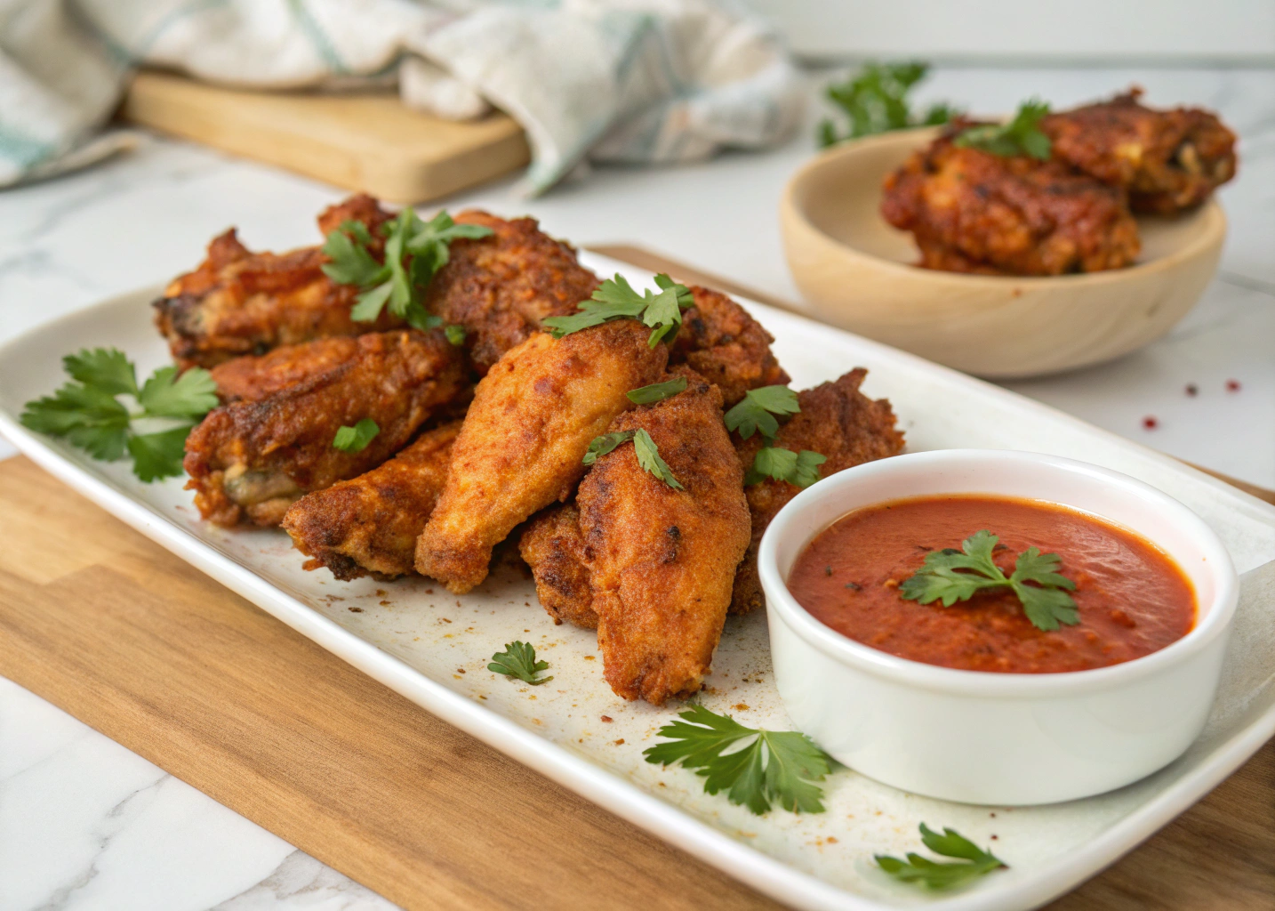 Crispy, Spicy Peri-Peri Chicken Wings with Homemade Sauce
