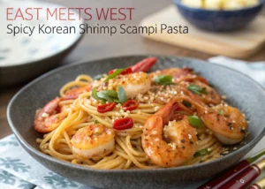 East Meets West with This Spicy Korean Shrimp Scampi Pasta