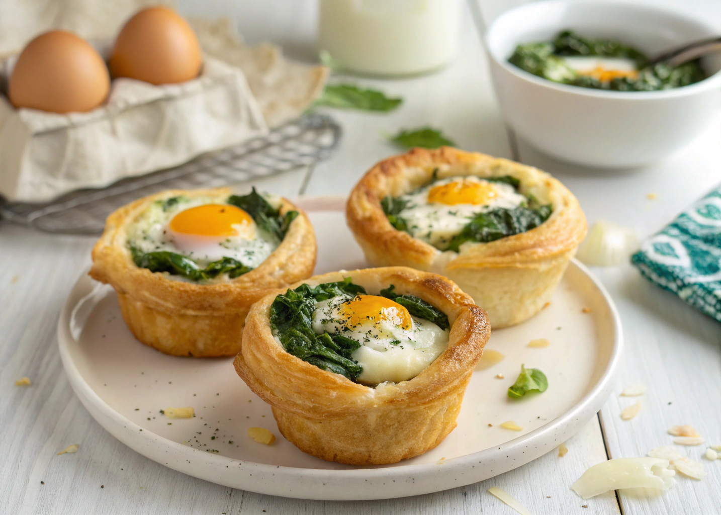 Easter Brunch Favorite: Spinach and Feta Puff Pastry Egg Nests