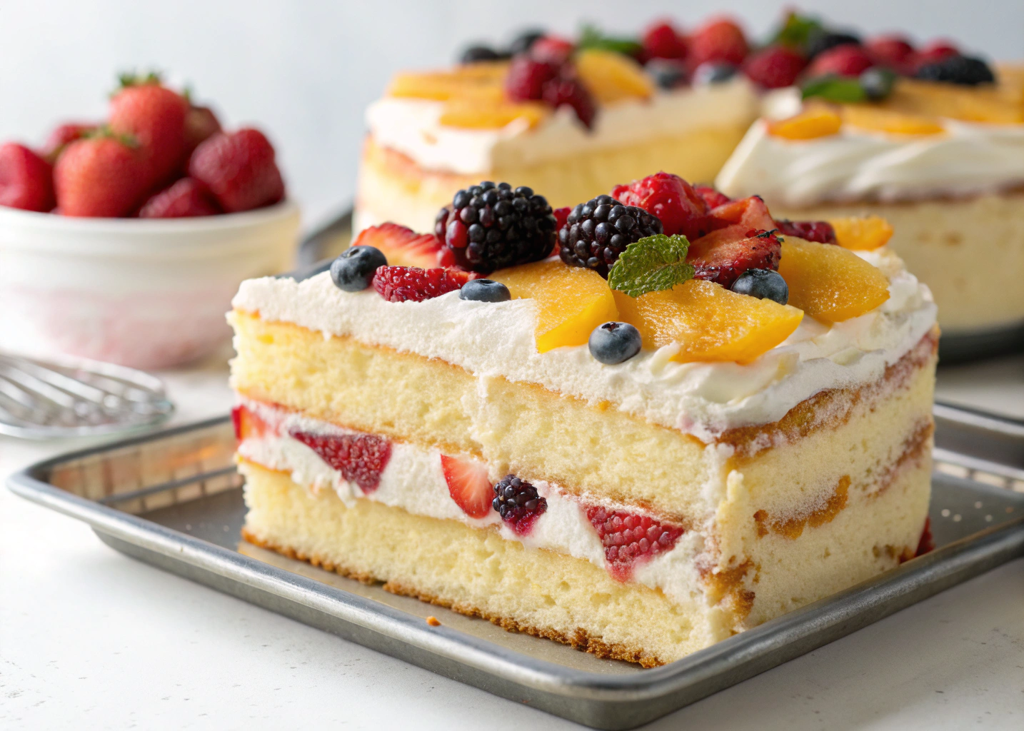 Fluffy Cake, Creamy Layers, and Juicy Fruit: My Favorite Crowd-Pleasing Dessert in One Pan