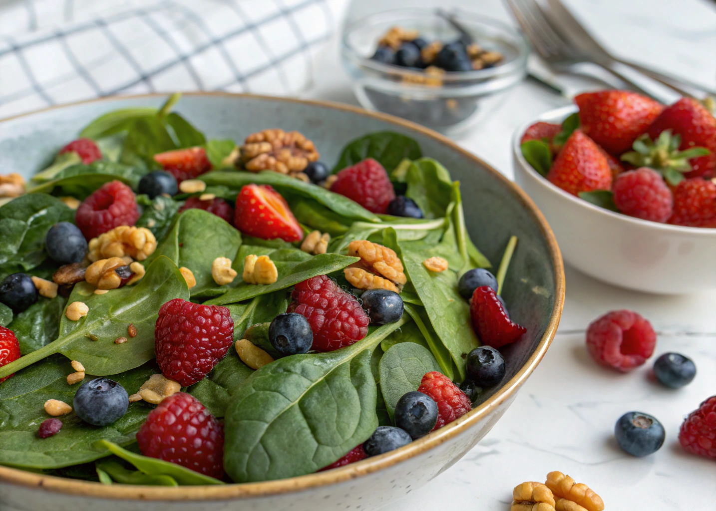Fresh and Vibrant Spinach Berry Salad – A Light and Nutritious Meal