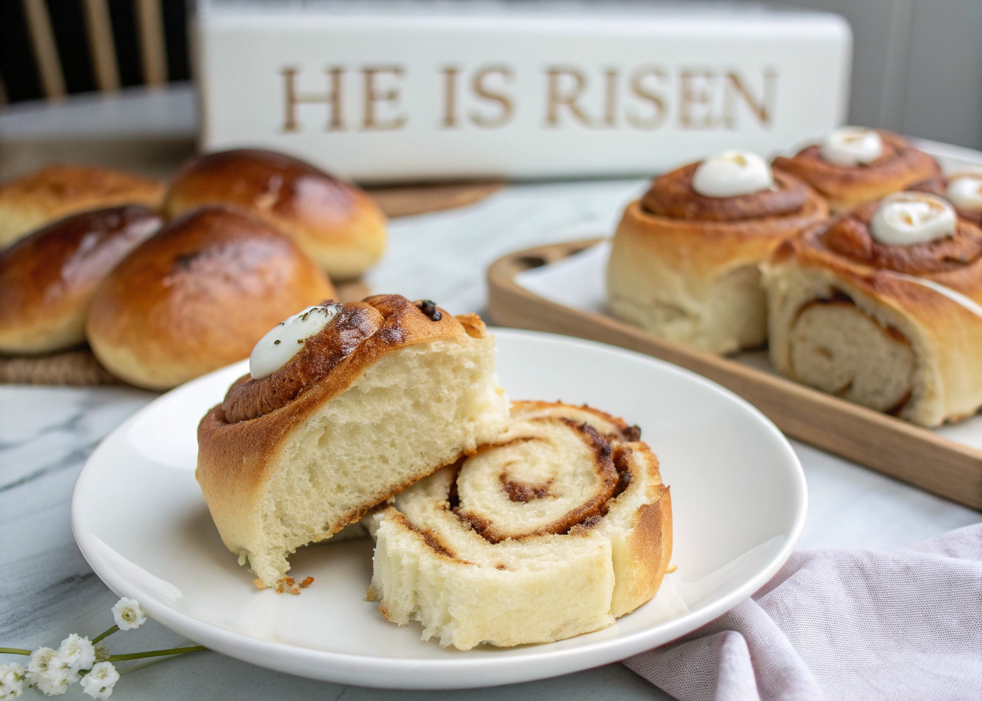 He Is Risen Rolls: Resurrection Cinnamon Buns with a Marshmallow Center