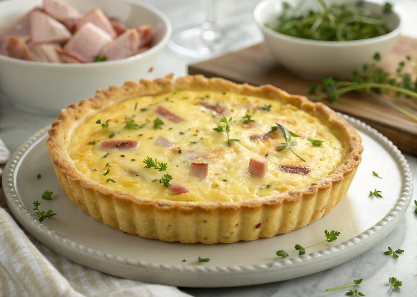 Heavenly Ham and Cheese Quiche for an Easy Easter Morning