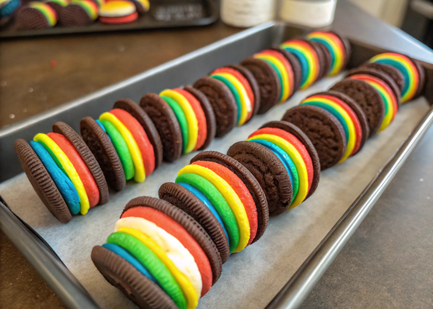 Kid-Friendly Dessert: Rainbow S’mOreo Cookies You Can Bake in 10 Minutes