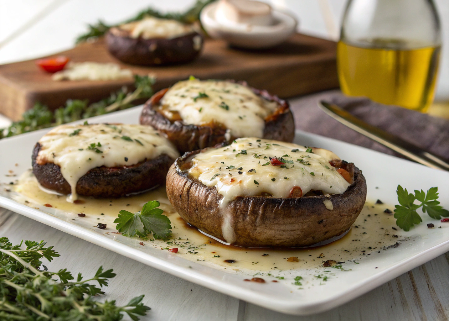 Marinated Portobello Mushrooms with Provolone: A Savory Delight