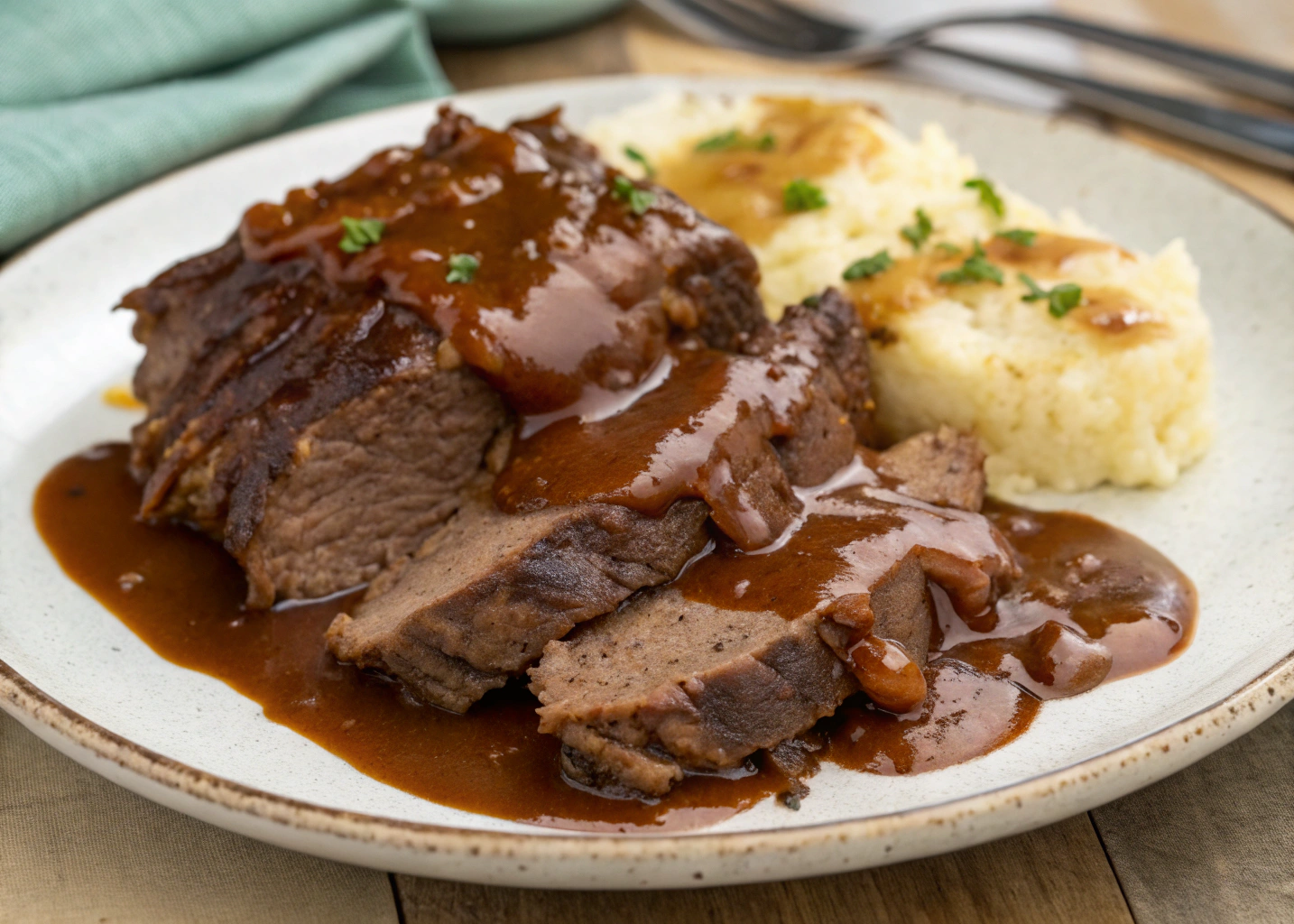 Melt-in-Your-Mouth Slow Cooker Brisket with Rich Brown Gravy