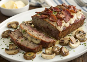 Mushroom Swiss Bacon Meatloaf