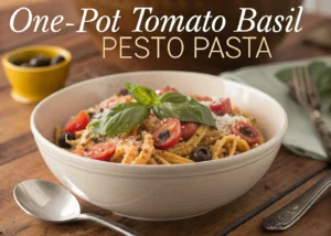 One-Pot Tomato Basil Pesto Pasta: A Quick & Flavorful Weeknight Dinner