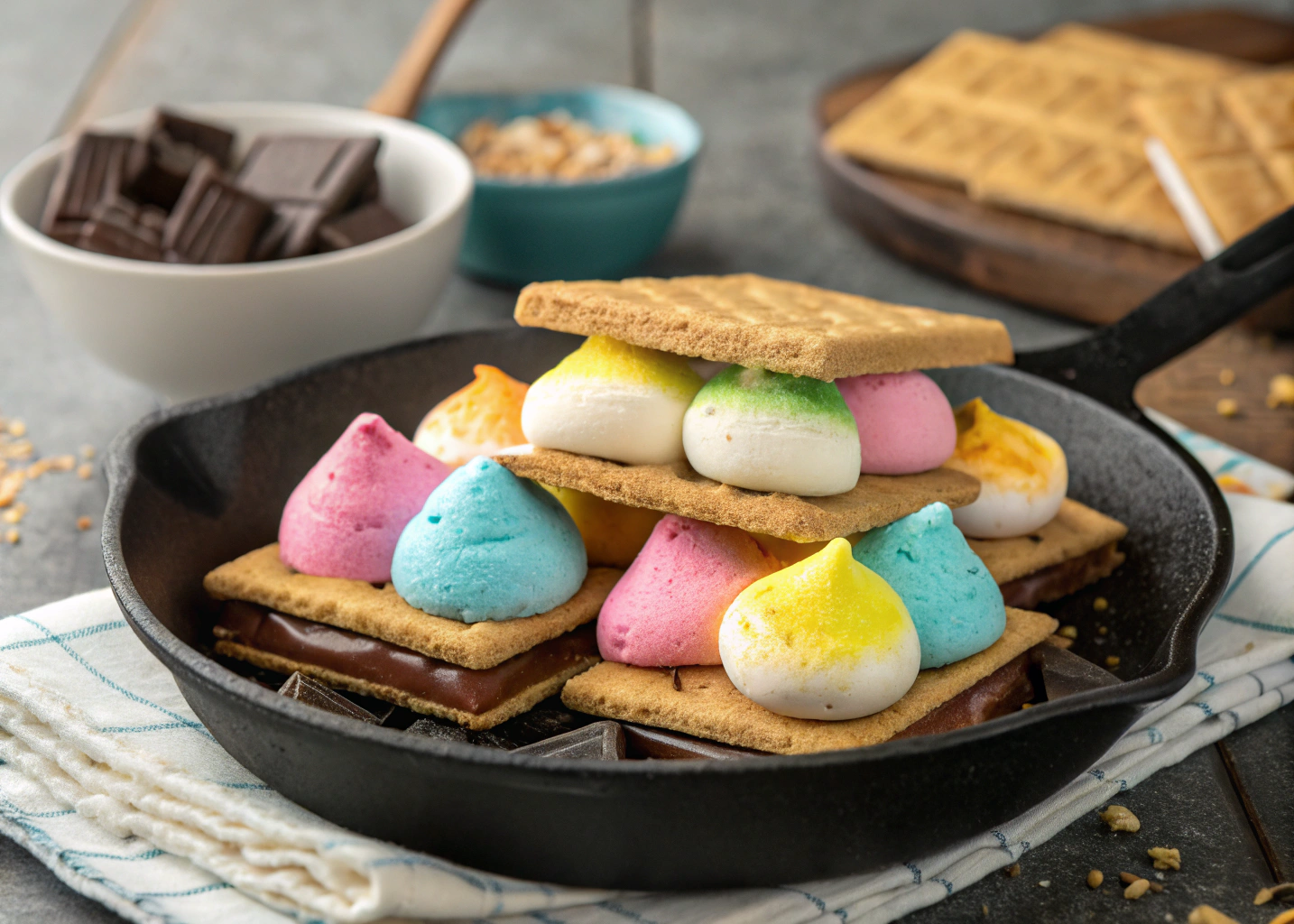 Peeps Skillet S’mores: A Gooey, Colorful Twist on the Classic Campfire Treat
