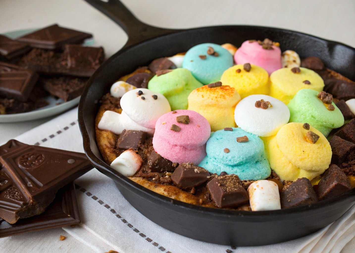 Peeps Skillet S’mores: A Gooey, Colorful Twist on the Classic Campfire Treat