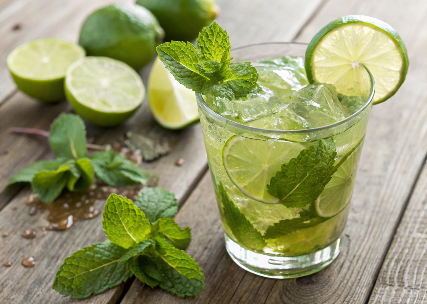 Refreshing Minty-Lime Iced Tea