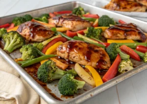 Sheet Pan Teriyaki Chicken and Veggies = Dinner with Zero Cleanup
