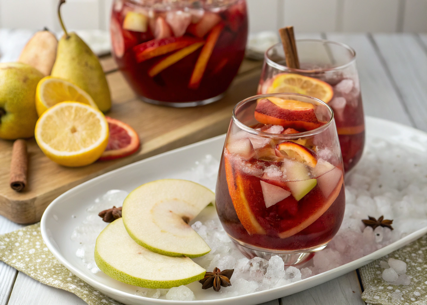 Spiced Pear Sangria That Tastes Like Fall on Ice