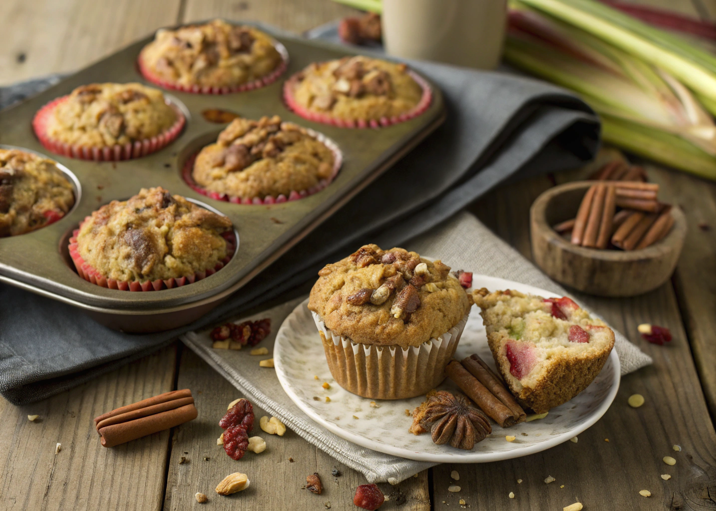 Tart & Nutty Rhubarb Pecan Muffins: A Deliciously Unique Treat