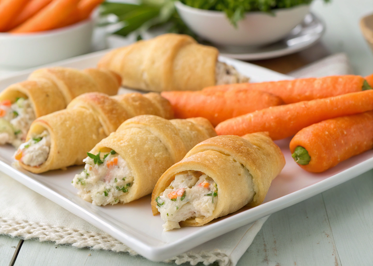 The Cutest Easter Appetizer: Chicken Salad-Filled Crescent Carrot Rolls